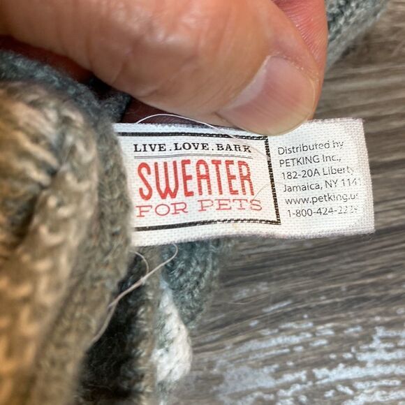 Gray & White Chevron Striped Dog Sweater - Picture 9 of 10